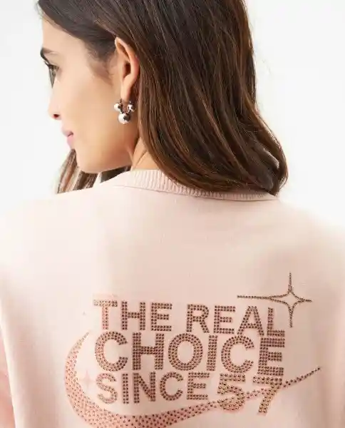 Buzo Graphic Femenino Rosa Tez Claro Talla L Chevignon