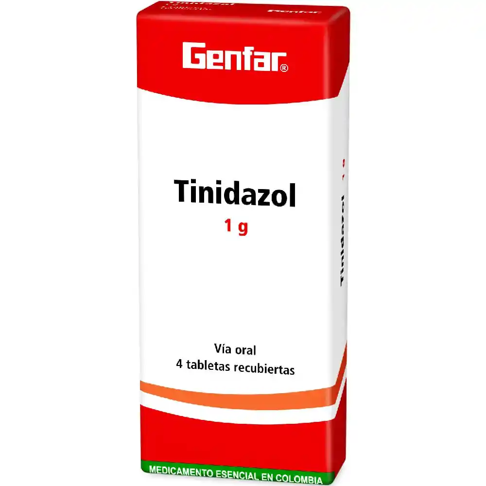 Genfar Tinidazol (1 g) 4 Tabletas