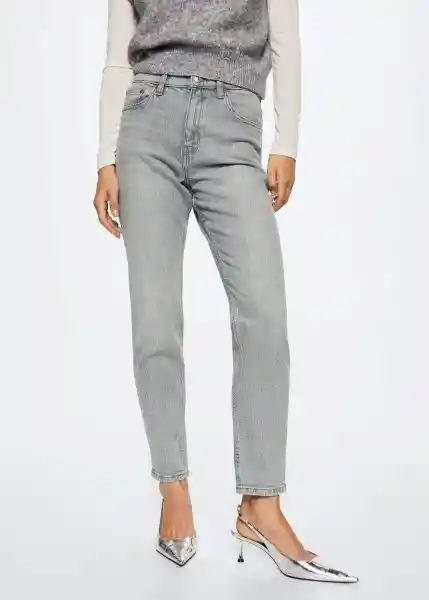 Jeans Newmom Tejano Gris Talla 46 Mujer Mango