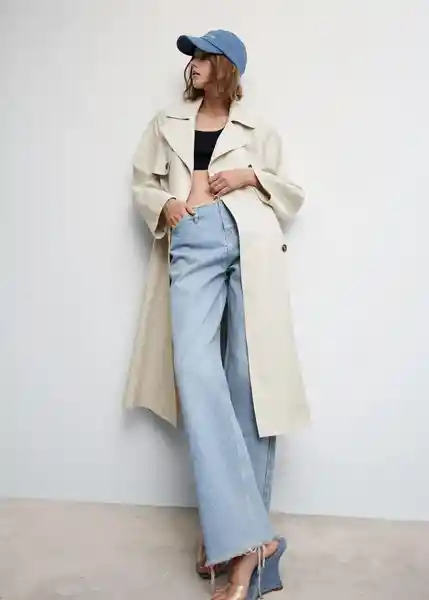 Abrigo Trench Morisca Piedra Talla M Mujer Mango