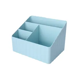Organizador Plástico 4 Compartimentos Escritório Azul Miniso