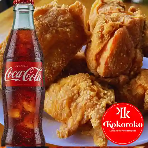 Combo 1/4 pollo apanado y gas pers 400ml