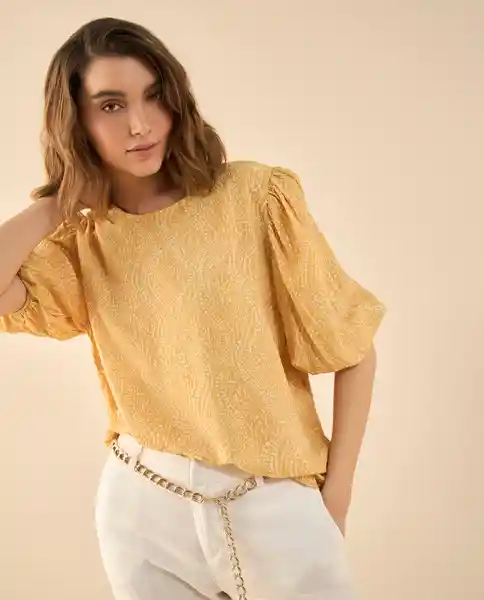 Camisa Hoja Beige Claro Talla S 612G018 Esprit