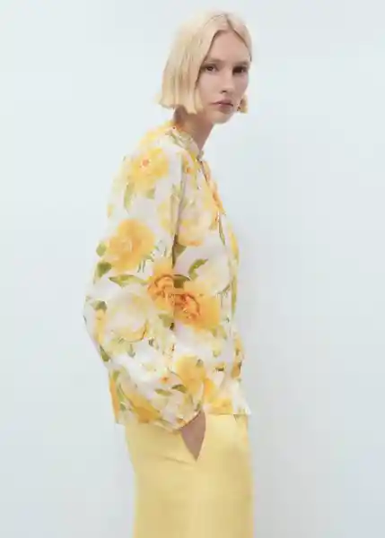 Blusa Molly Amarillo Talla M Mujer Mango