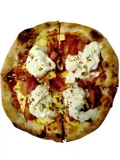 Pizza jamon y straciatella personal 24cm