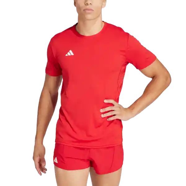 Adidas Camiseta Manga Corta Adizero e Correr Rojo Talla S