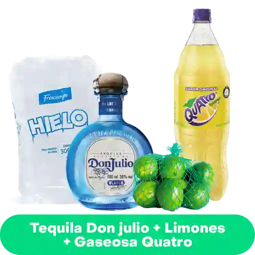 Combo Don Julio Blanco + Frescampo + Quatro + Limón