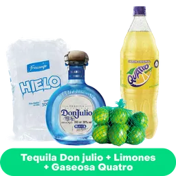 Combo Don Julio Blanco + Frescampo + Quatro + Limón