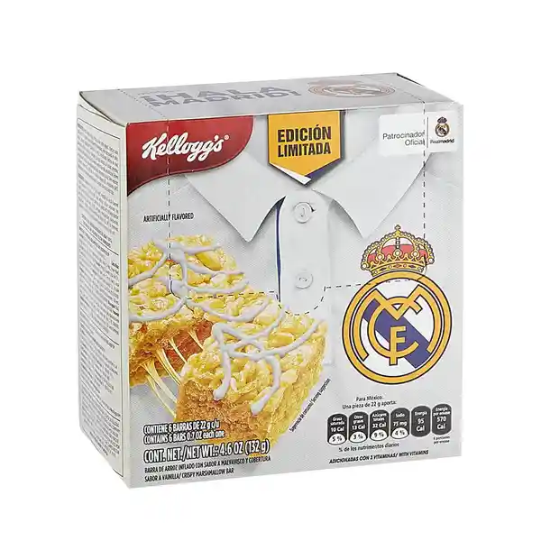 Kelloggs Barra de Cereal Arroz Malvavisco Real Madrid