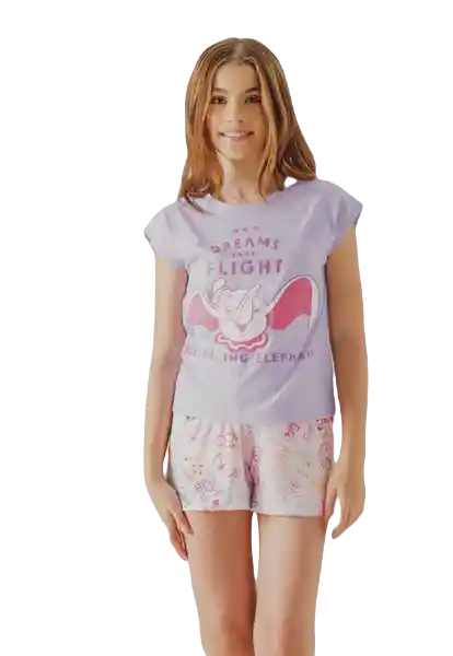 Pijama Camiseta Manga Corta y Pantalón Corto Estampado 1 T.14