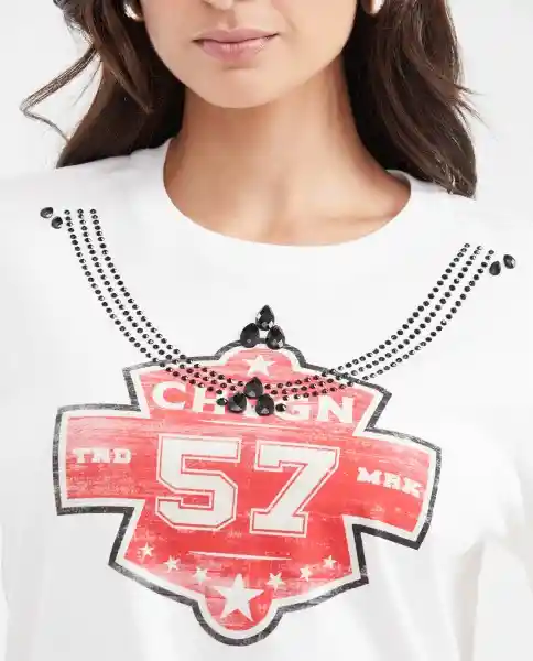 Camiseta Embellishment Crudo Pristino Claro Talla S Chevignon