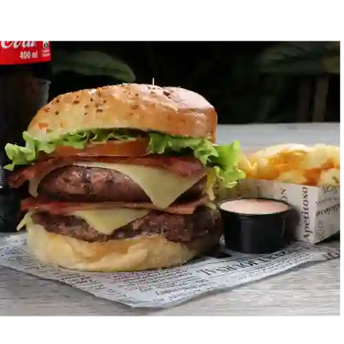 Mega Hamburguesa Doble 100% Carne de Res