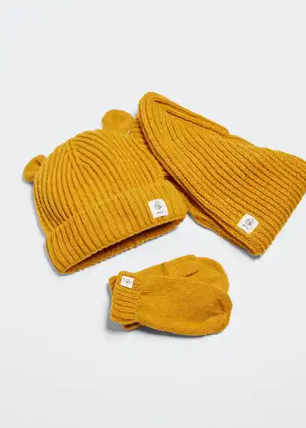 Bufanda Quebecdo Ocre Talla 99 Niños Mango