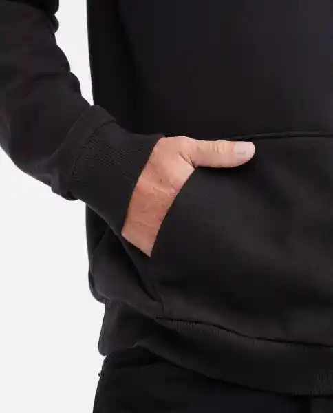 Buzo Hoodie Basic Negro Sombrio Ultraoscuro Talla L Chevignon