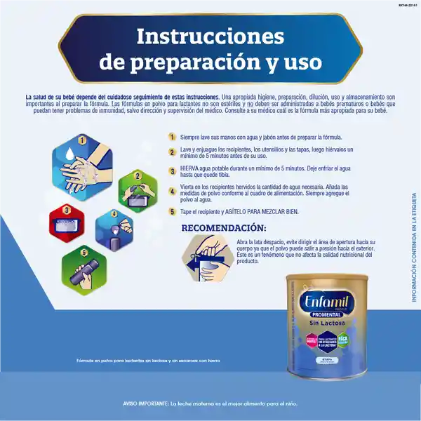 Fórmula Infantil Enfamil Premium Promental Sin Lactosa 400 g
