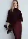 Falda Mia2 Burdeos Talla L Mujer Mango