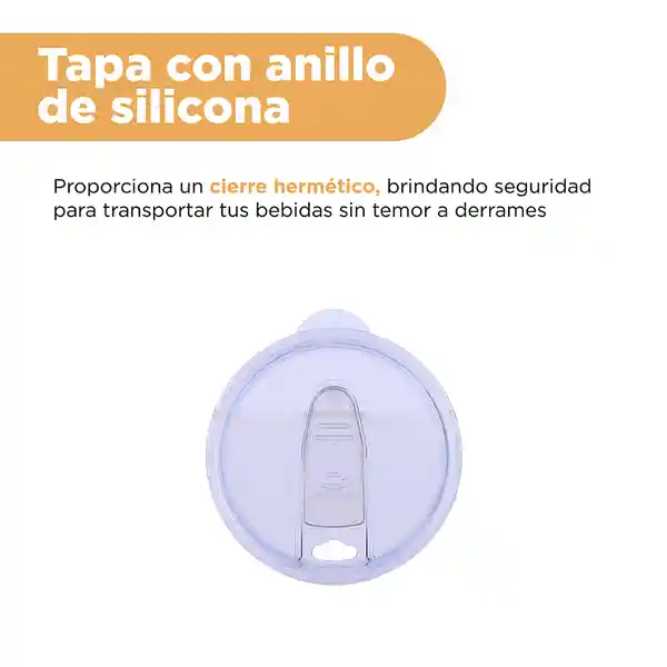 Vaso de Doble Pared Con Pitillo y Asa Azul 1240 mL Miniso
