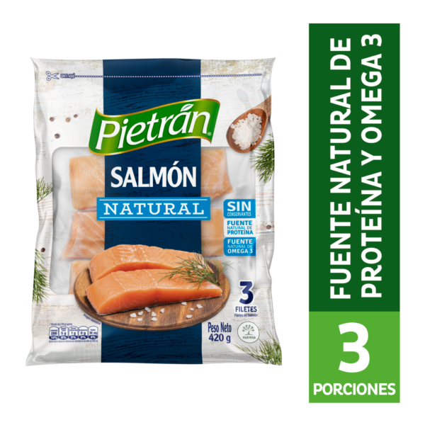 Pietran Salmón Natural sin Conservantes Filetes Omega 3 420 g
