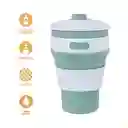 Vaso Plástico Plegable de Silicona de Verde 350 mL Serie Miniso