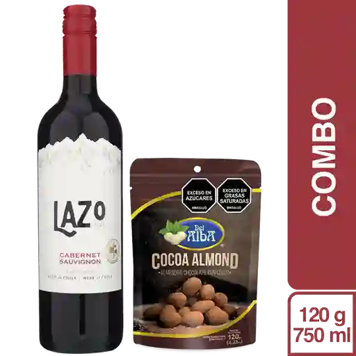 Combo Ancheta Lazo Vino Tinto Cabernet + Del Alba Almendra Cocoa