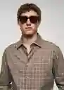 Camisa Roma Beige Talla M Hombre Mango