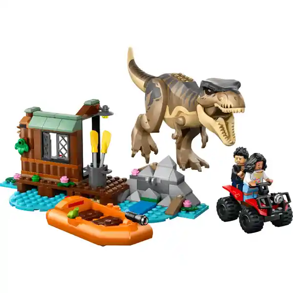 Set Construcción Huida Por el Río y T. Rex a la Caza Lego
