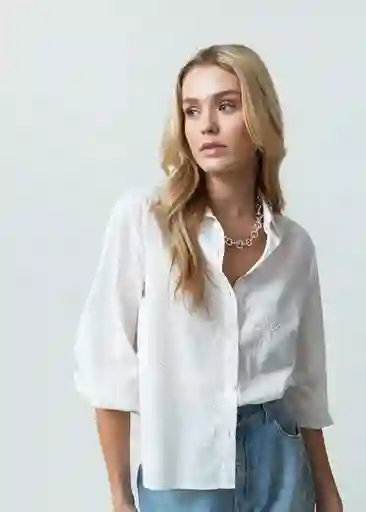 Camisa Nani Mujer Crudo Puro Claro Talla S 012G333 Naf Naf
