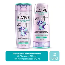 Combo Elvive Hialurónico Pure Shampoo + Acondicionador 370 mL