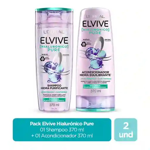Combo Elvive Hialurónico Pure Shampoo + Acondicionador 370 mL