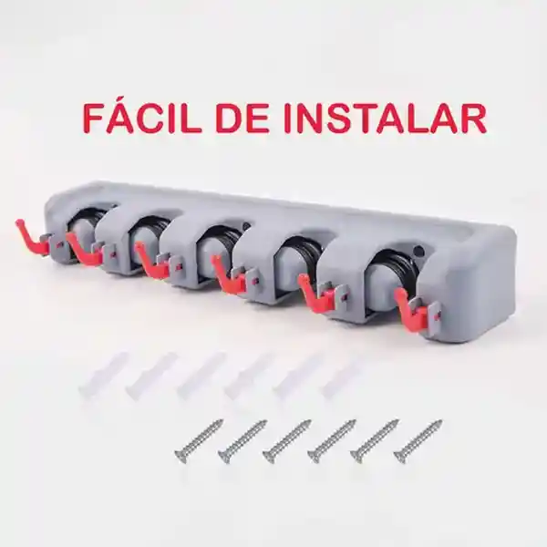 Triple Clean Soporte Para Trapero y Escobas 5 Puestos
