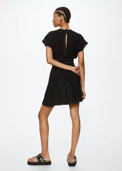 Vestido Cashew-H Negro Talla M Mujer Mango