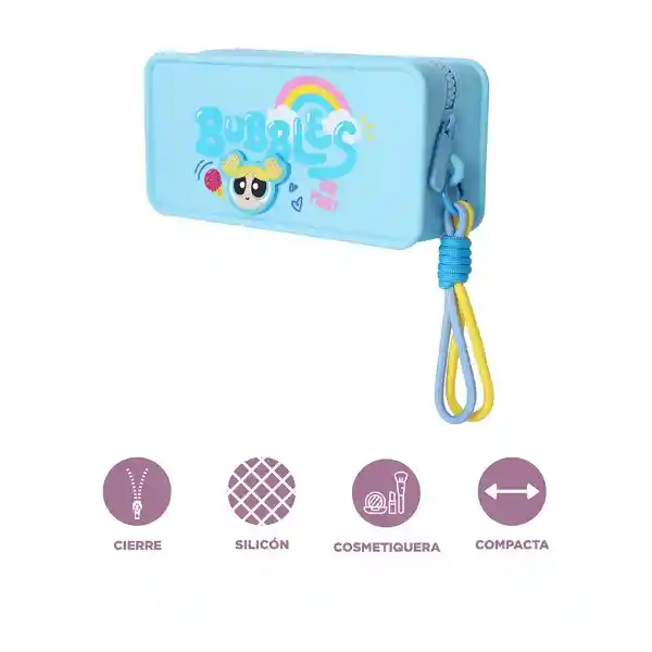 Cosmetiquera Cuadrada Serie Chicas Súper Poderosas Azul Miniso