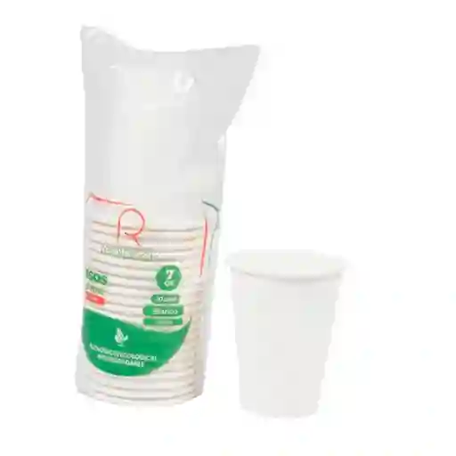 Real Pack Vaso Papel Blanco 7 Oz