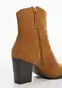 Botines Adri Tabaco Talla 37 Mujer Mango