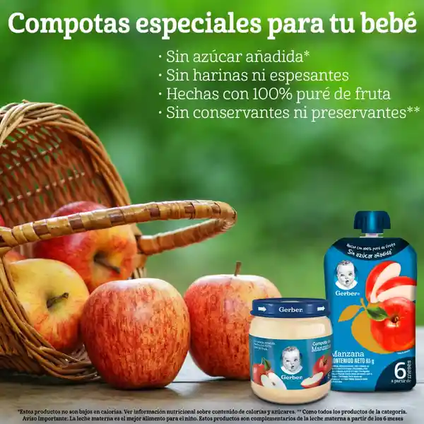 Compota GERBER de manzana x 113g