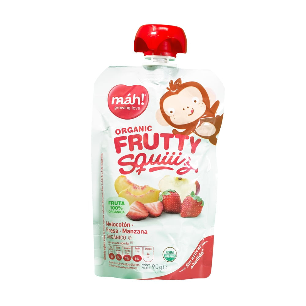 Mah! Compota Organica Melocoton Fresa Manzana 90 g