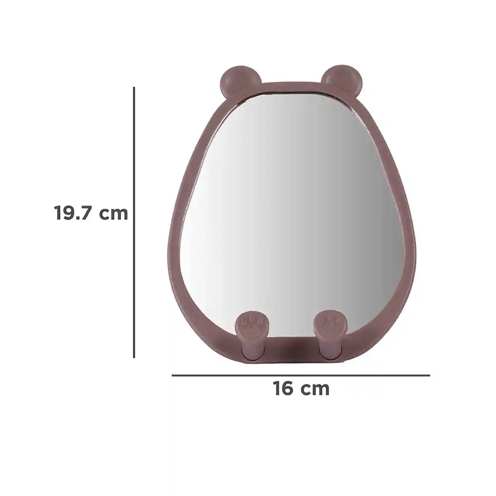 Espejo Tocador Lovely Bear Soporte Para Teléfono Marron Miniso