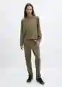 Buzo Sudadera Pique Khaki Talla S Mujer Mango