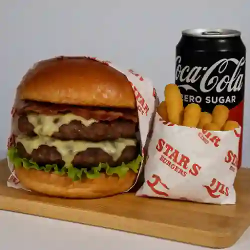 Combo Burger Doble + Coca-Cola ZERO 400ml