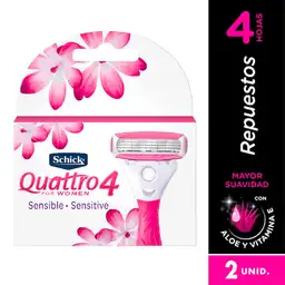 Schick Repuestos de Afeitar Quattro For Women