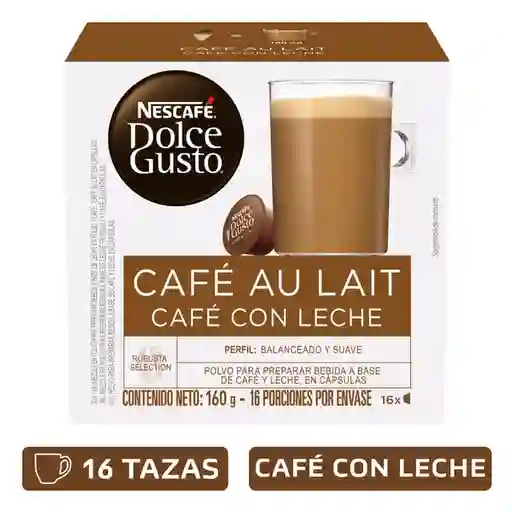 Cápsulas de Café con Leche NESCAFÉ DOLCE GUSTO Au Lait x 160g