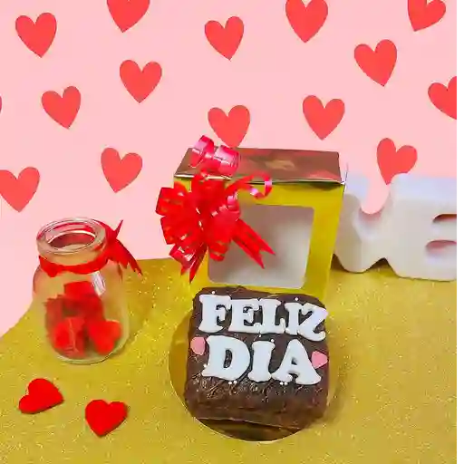 Caja de brownie x1 feliz dia