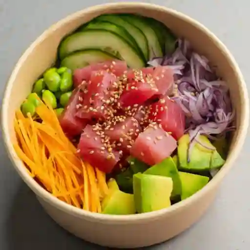 Poke de atún fresco