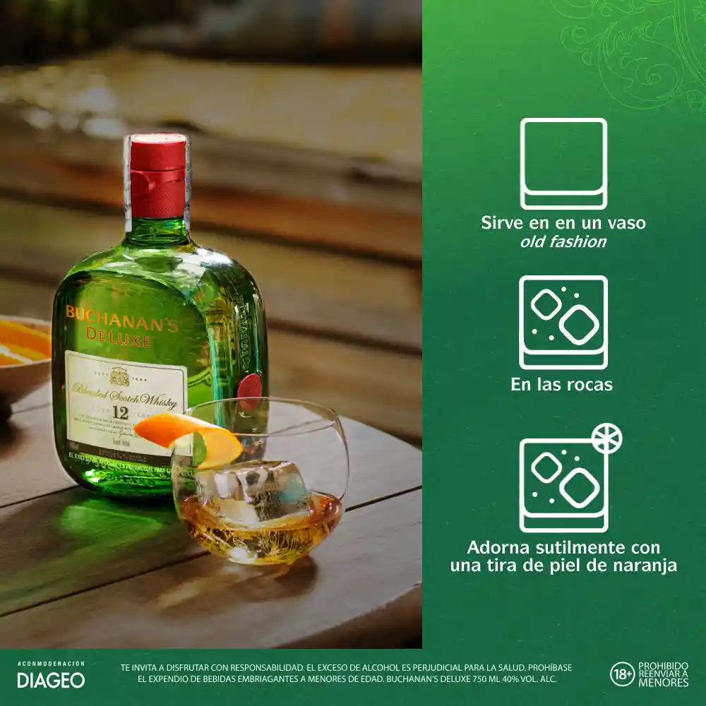 Buchanan's Deluxe whisky escocés 12 años 750 ml