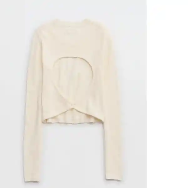 Buzo Beige Aerie Claro Talla Small American Eagle