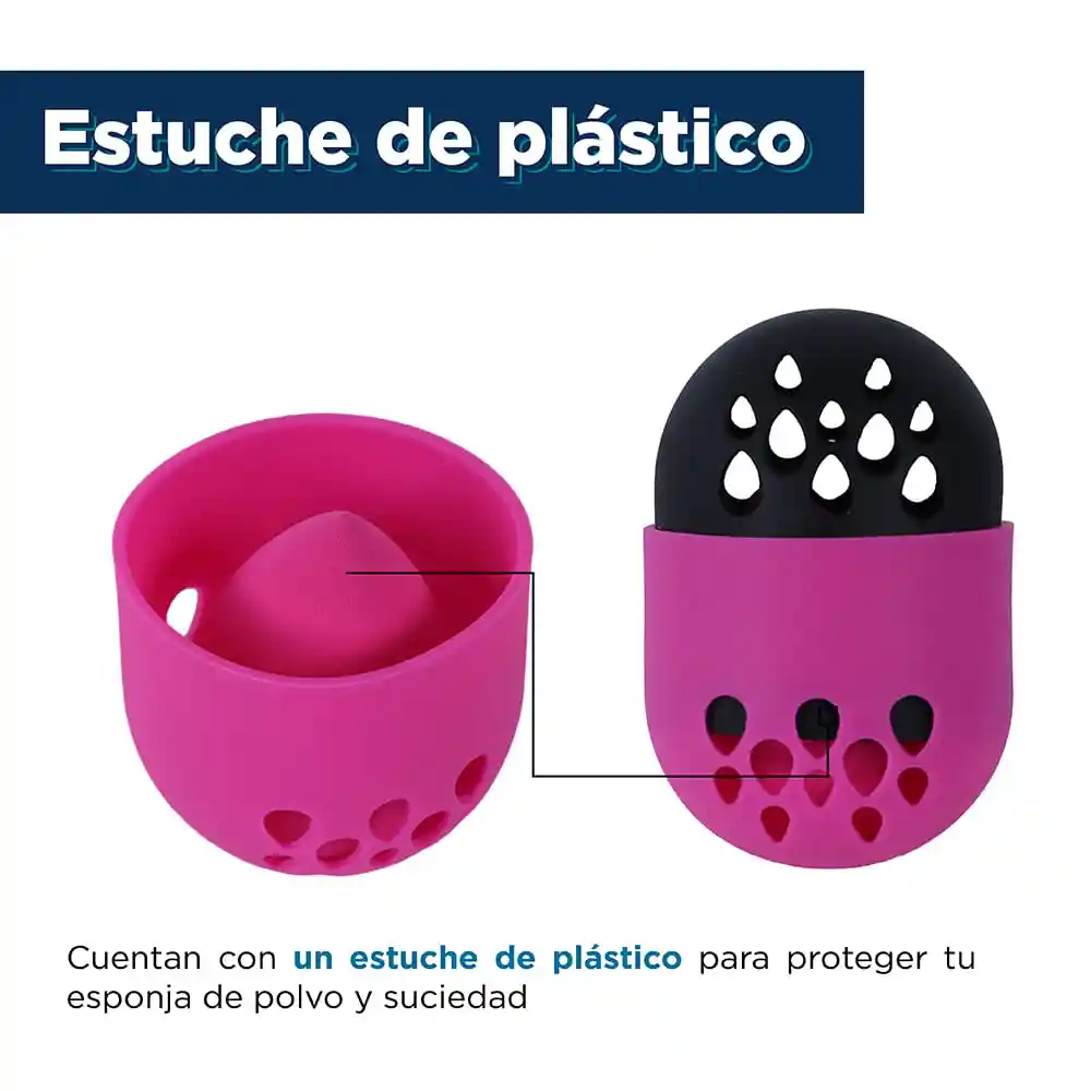 Esponja de Maquillaje Suave Con Cubierta de Silicona Miniso