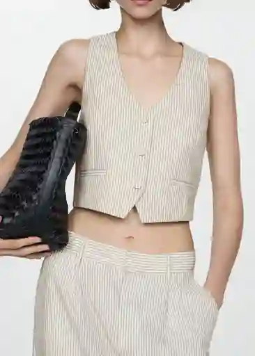 Chaleco Celia Crudo Talla M Mujer Mango