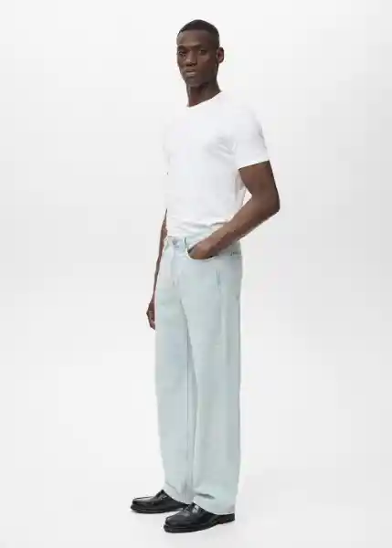 Camiseta Strech Blanco Talla M Hombre Mango