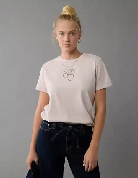Camiseta Mujer Morado Talla: X-SMALL 9929535 American Eagle