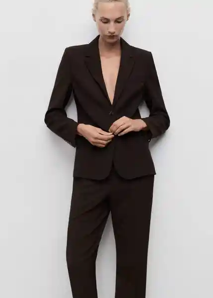 Pantalón Bergen Chocolate Talla 36 Mujer Mango